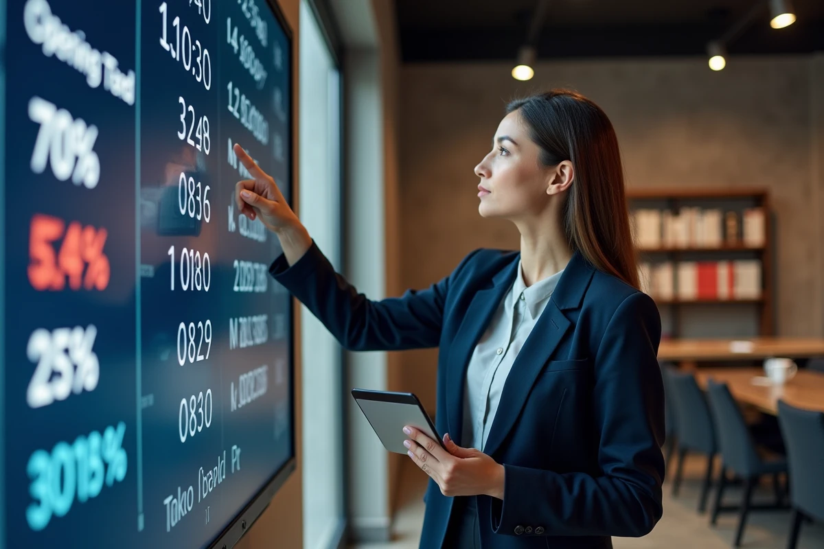 Analyste financière présentant les horaires d'ouverture des marchés boursiers mondiaux et leur impact sur les spreads