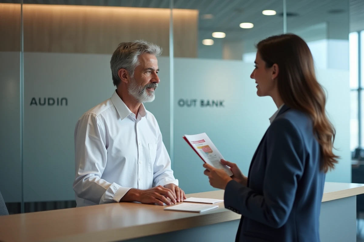 Client discutant avec un conseiller bancaire des nouvelles conditions du livret A et des conséquences sur son épargne en 2026