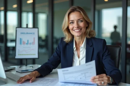 Femme d affaires en réunion d assurance