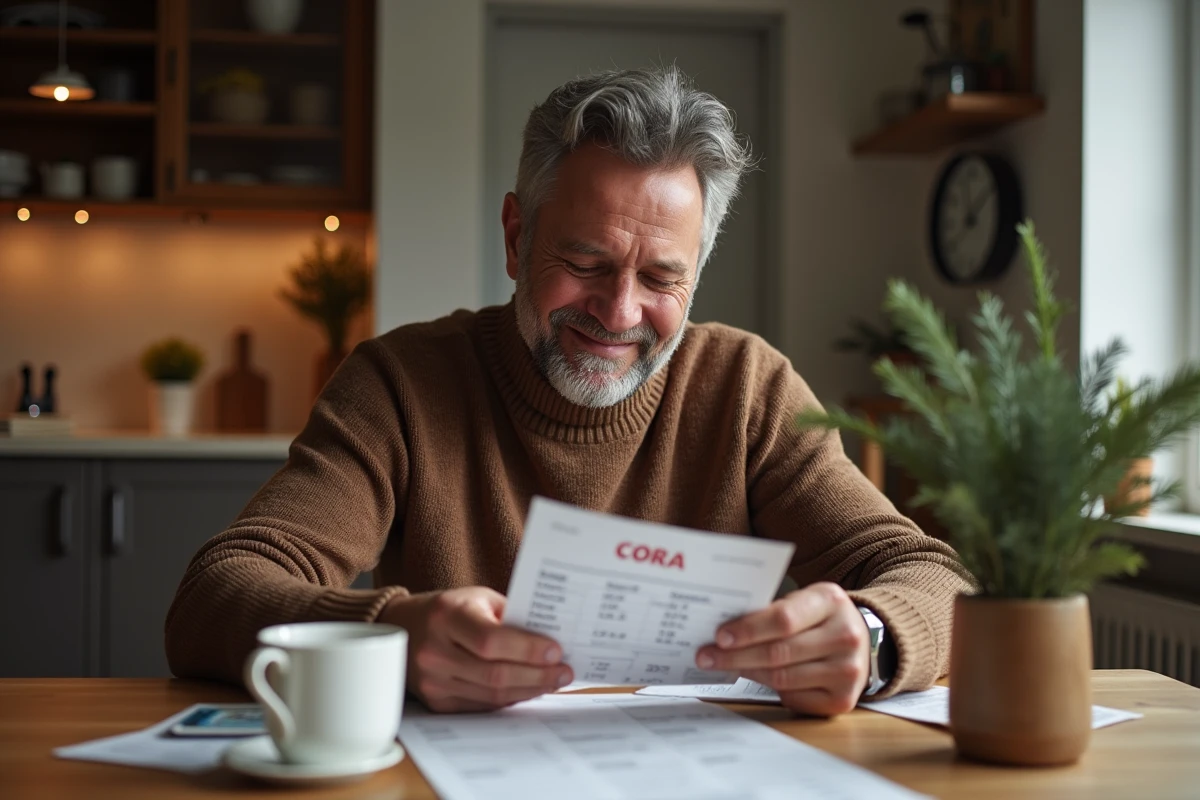 Homme vérifiant son budget de Noël à la maison