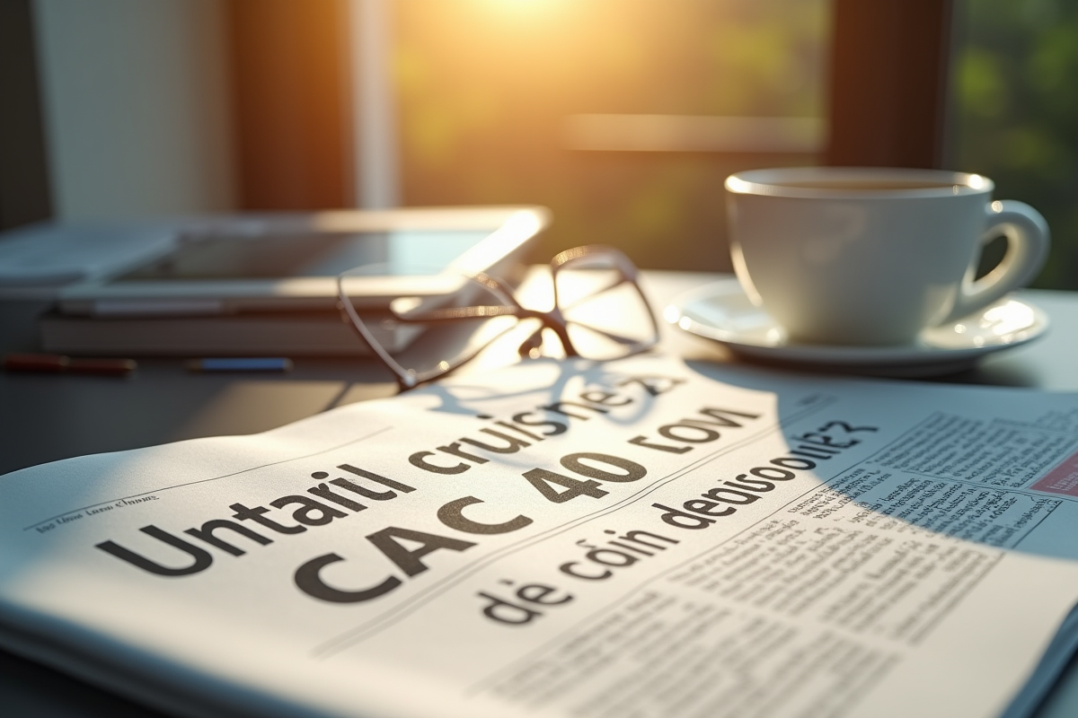 Journal avec titre sur le CAC 40 en baisse historique